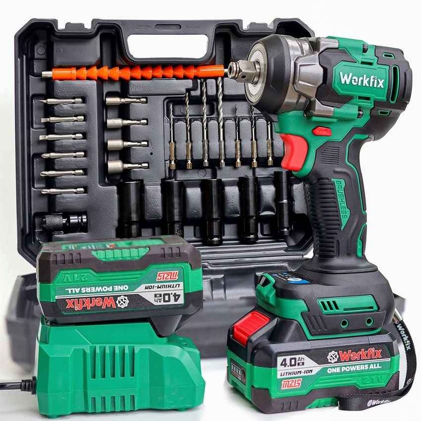 Máy siết bulong pin Workfix WF-IW470N (470N.m) - Đầu giữ 2 trong 1