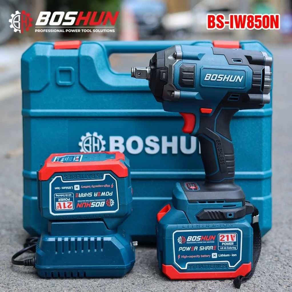 Máy siết bulong pin Boshun BS-IW850N (850N.m) - Đầu 1/2 inch mở ốc 36mm
