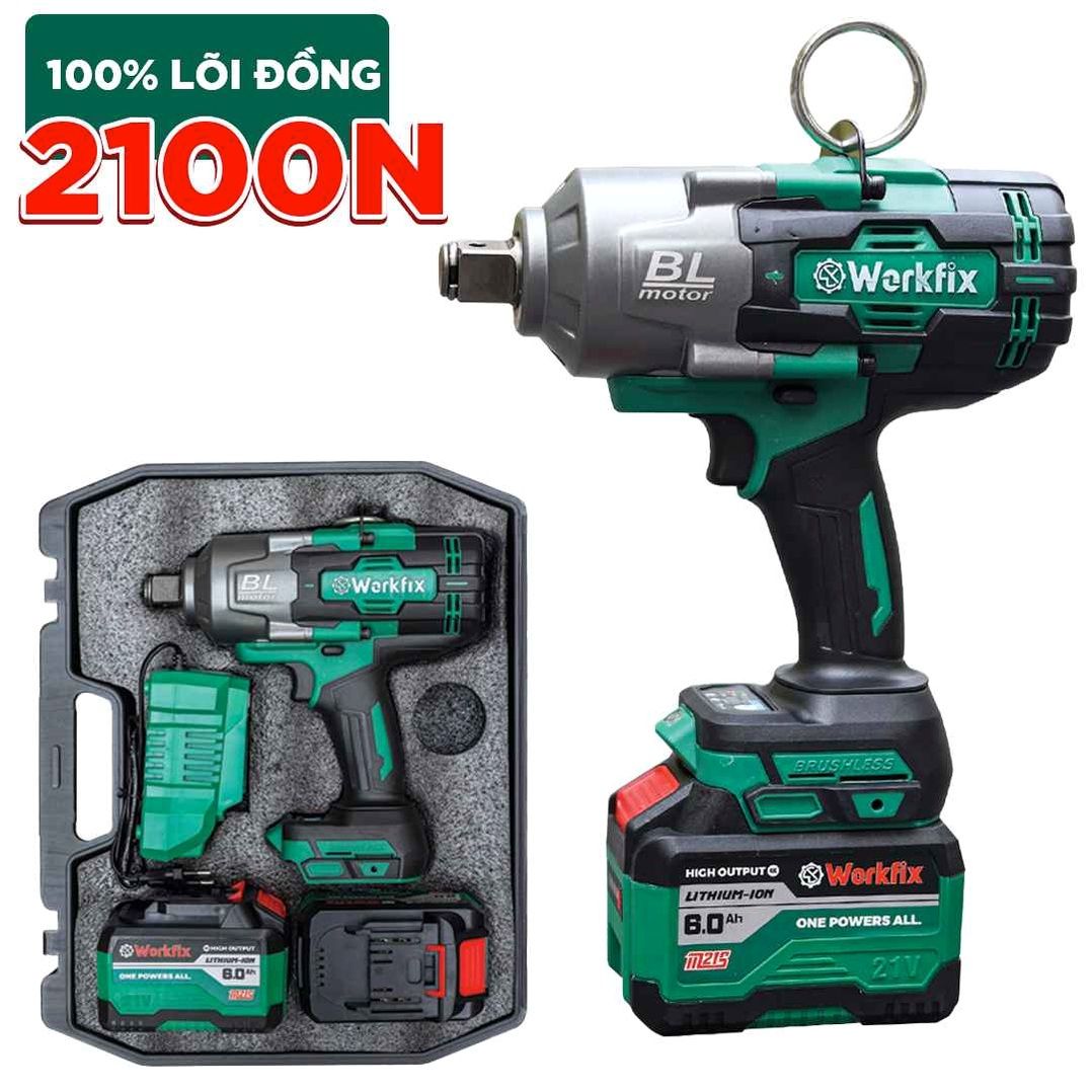 Máy siết ốc không chổi than Workfix WF-IW2100N - Lực mở cực đại $2100 \text{ Nm}$ cho ô tô, xe tải
