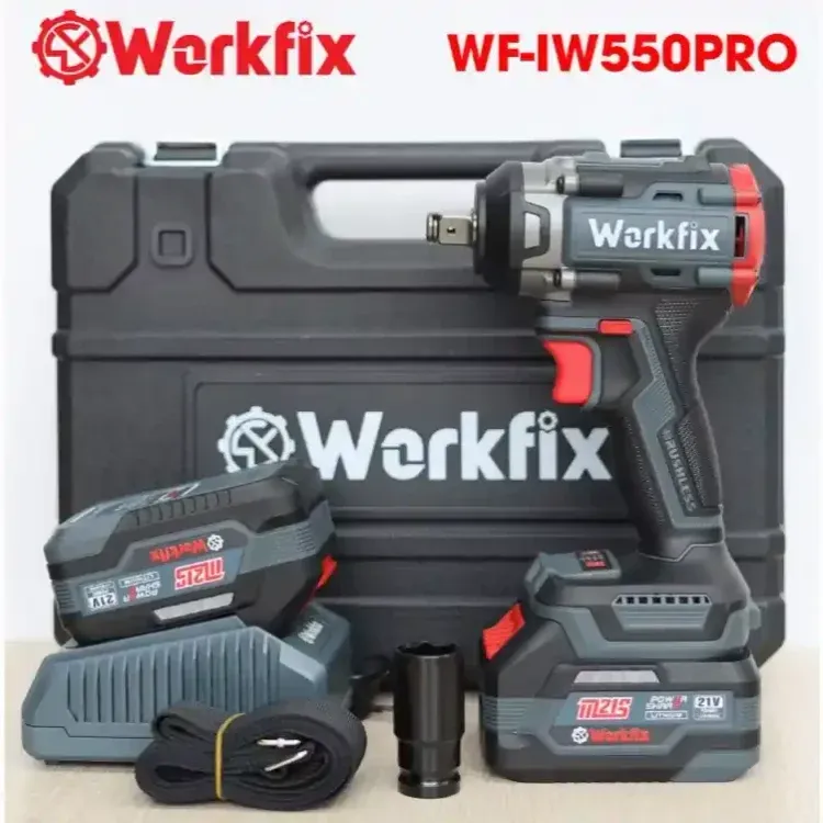Máy siết bulong pin Workfix WF-IW550PRO (550N.m) - Mở ốc ô tô, xe máy