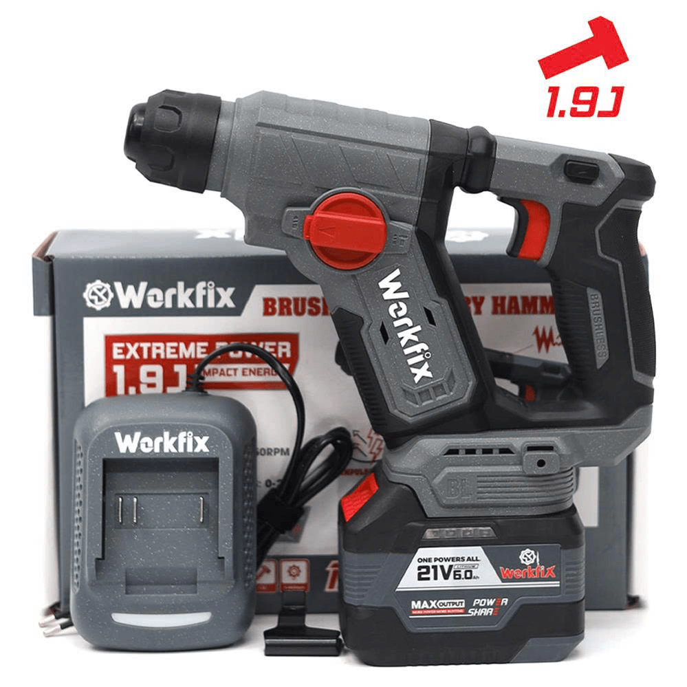 Máy khoan bê tông pin Workfix WF-RH1902BL (1.9J) - Giảm chấn AVS