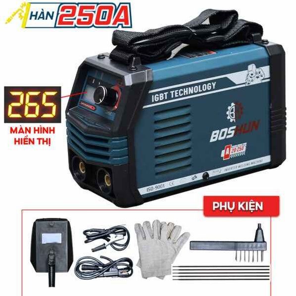 Máy hàn điện tử mini Boshun MMA-250IGBT - Công nghệ Inverter tiết kiệm điện