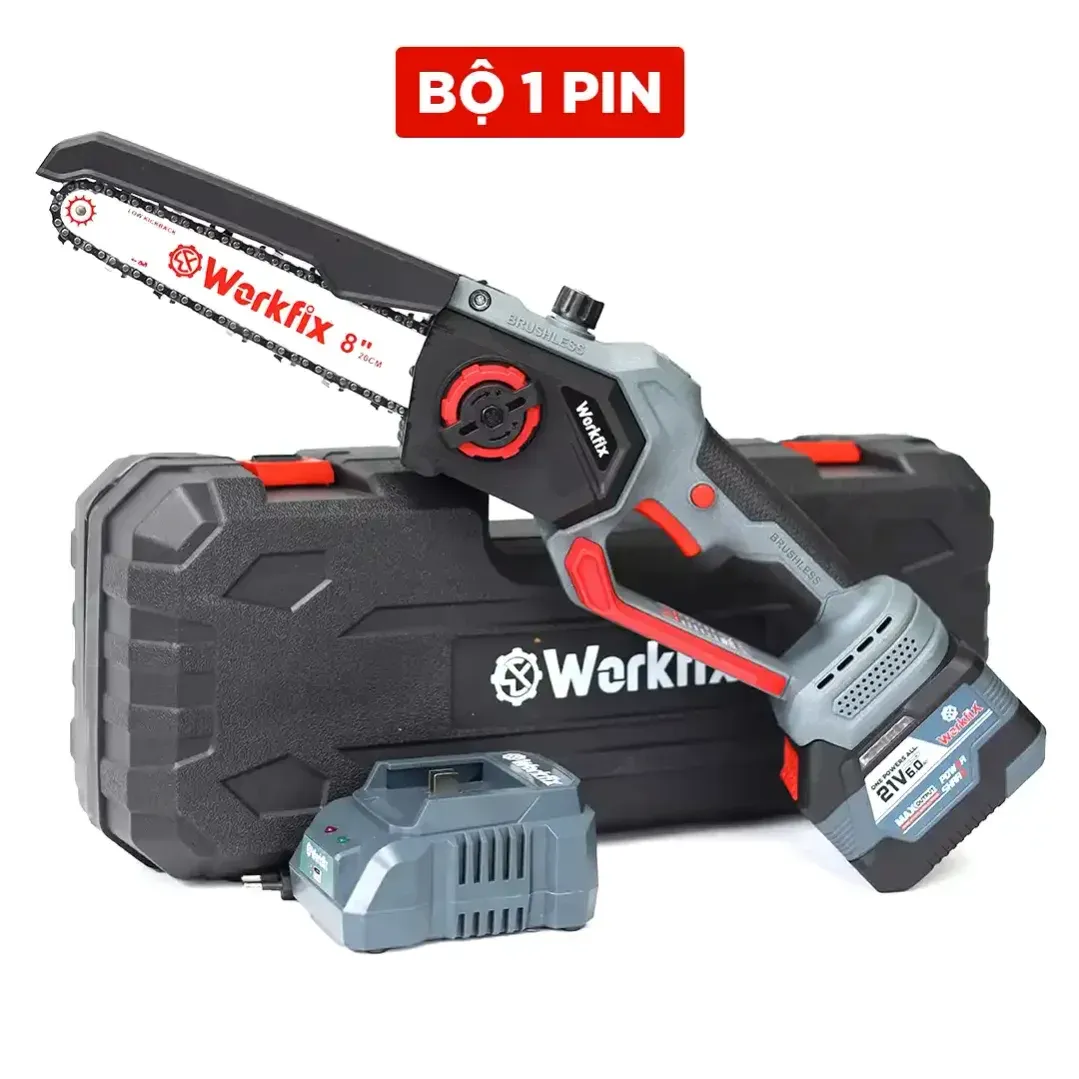 Máy cưa xích pin Workfix WF-CS08BL (8 inch) - Hệ thống tra nhớt tự động