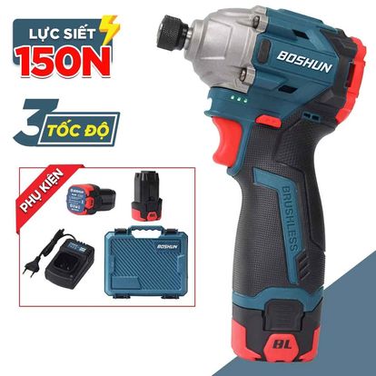 Máy chuyên vít Boshun BS-SD150BL, lực 150N.m, 3 cấp độ, chuyên làm nhôm kính làm mộc